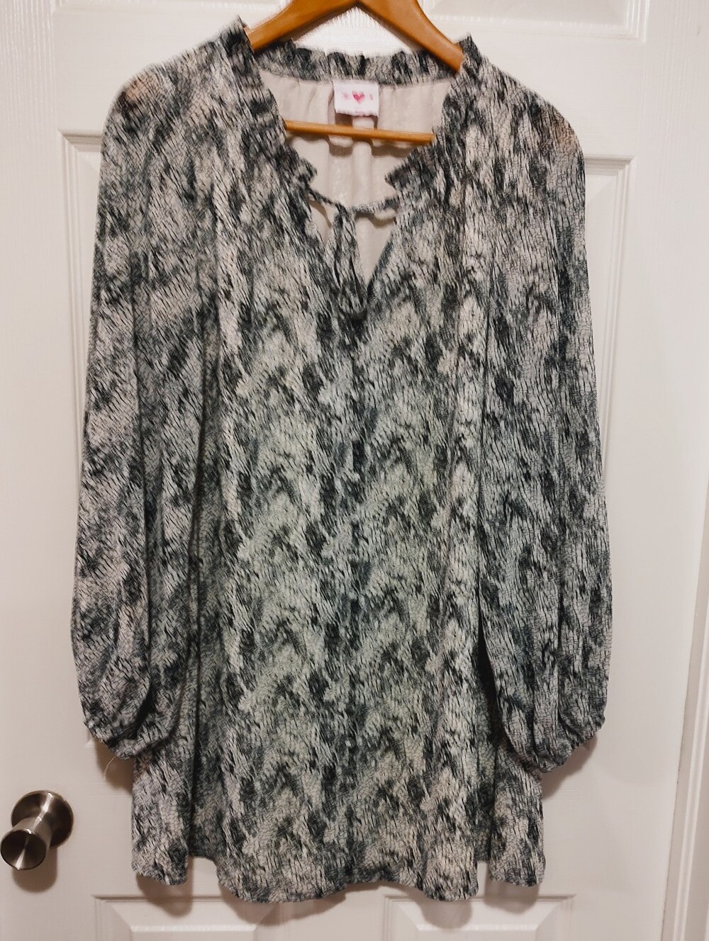 Buddy Love Black & White Printed Peasant Dress